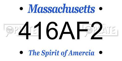 416AF2 Massachusetts License Plate
