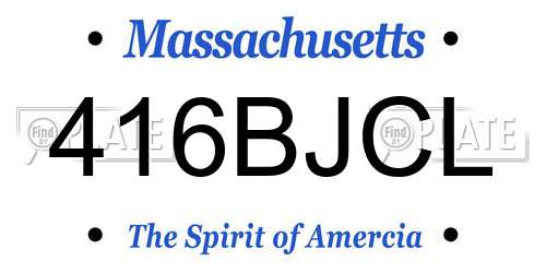 416BJCL Massachusetts License Plate