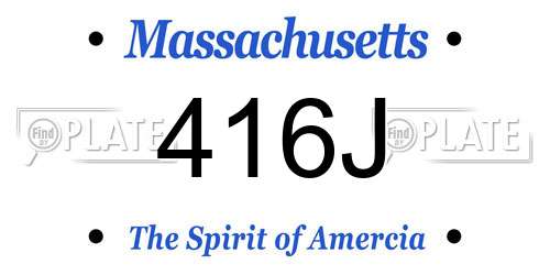 416J Massachusetts License Plate