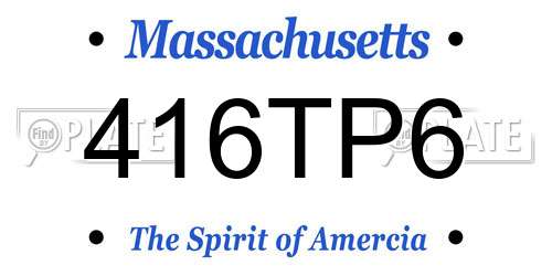 416TP6 Massachusetts License Plate