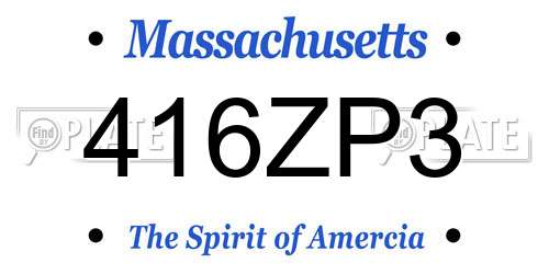 416ZP3 Massachusetts License Plate