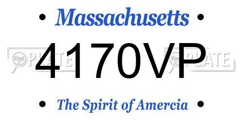 4170VP Massachusetts License Plate