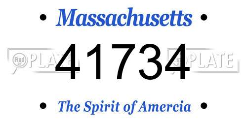 41734 Massachusetts License Plate
