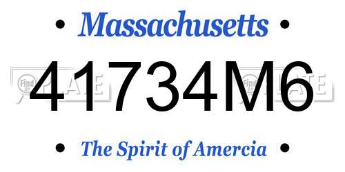 41734M6 Massachusetts License Plate