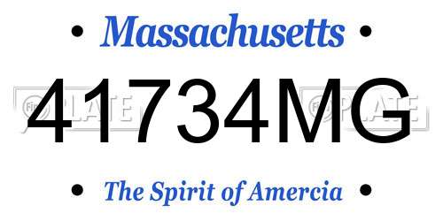 41734MG Massachusetts License Plate