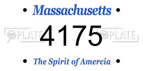 4175 Massachusetts License Plate