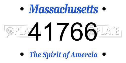 41766 Massachusetts License Plate