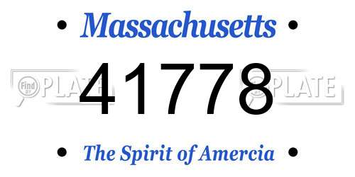 41778 Massachusetts License Plate