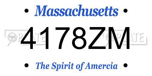 4178ZM Massachusetts License Plate
