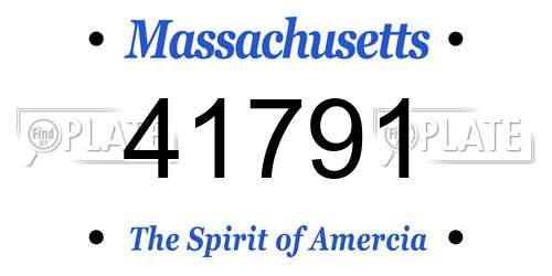 41791 Massachusetts License Plate