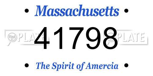 41798 Massachusetts License Plate