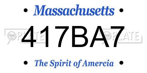 417BA7 Massachusetts License Plate