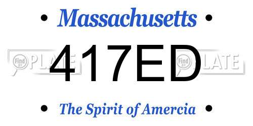 417ED Massachusetts License Plate