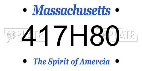 417H80 Massachusetts License Plate