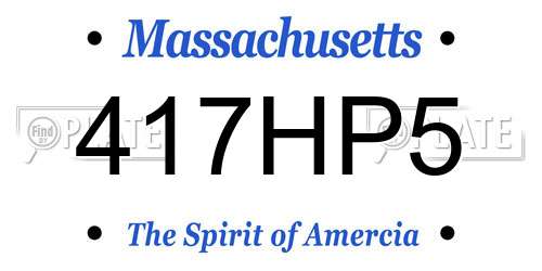 417HP5 Massachusetts License Plate