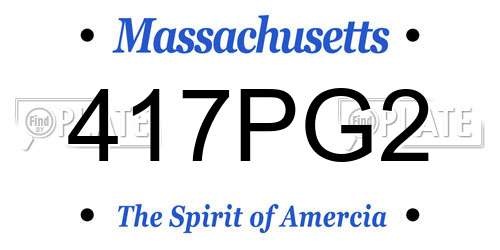 417PG2 Massachusetts License Plate