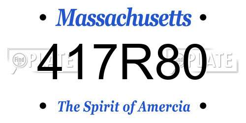 417R80 Massachusetts License Plate