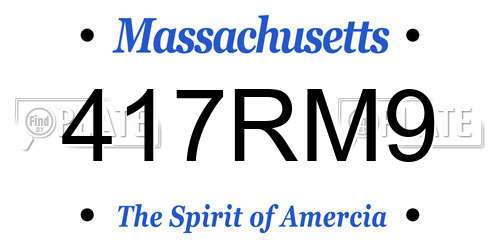 417RM9 Massachusetts License Plate