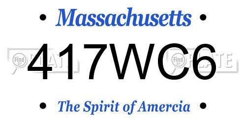 417WC6 Massachusetts License Plate