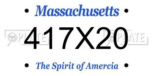417X20 Massachusetts License Plate