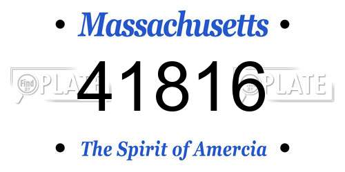 41816 Massachusetts License Plate