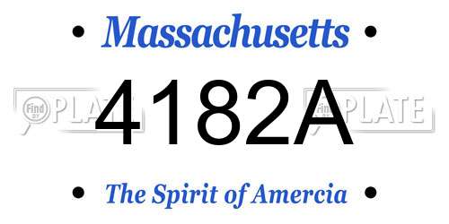 4182A Massachusetts License Plate