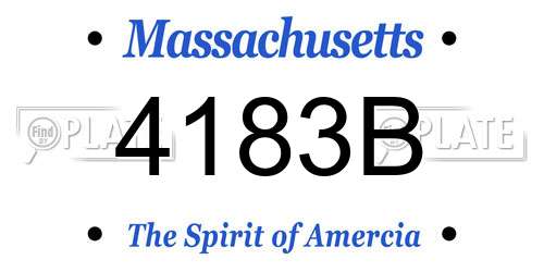 4183B Massachusetts License Plate