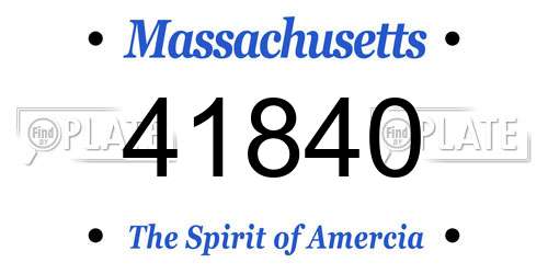 41840 Massachusetts License Plate