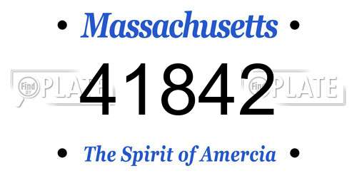 41842 Massachusetts License Plate