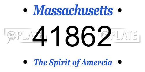 41862 Massachusetts License Plate