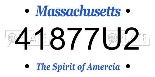 41877U2 Massachusetts License Plate