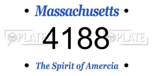4188 Massachusetts License Plate