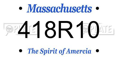 418R10 Massachusetts License Plate
