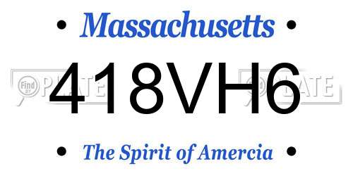 418VH6 Massachusetts License Plate