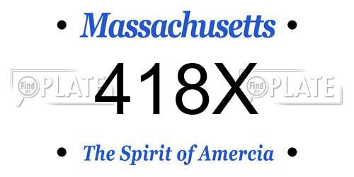 418X Massachusetts License Plate