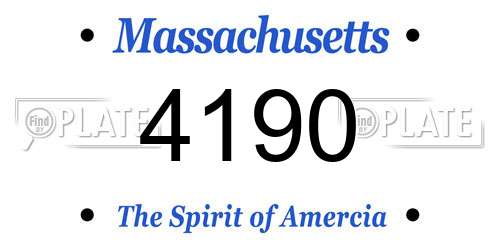 4190 Massachusetts License Plate