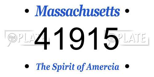 41915 Massachusetts License Plate