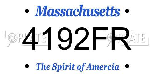4192FR Massachusetts License Plate