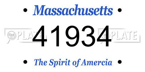 41934 Massachusetts License Plate