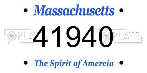 41940 Massachusetts License Plate