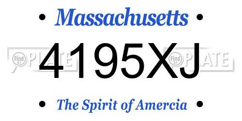 4195XJ Massachusetts License Plate