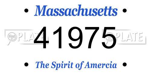41975 Massachusetts License Plate