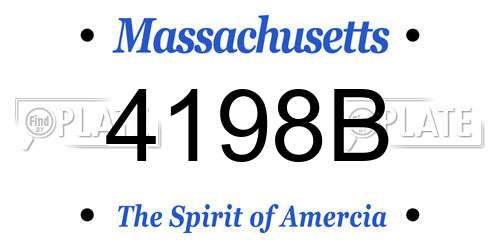 4198B Massachusetts License Plate