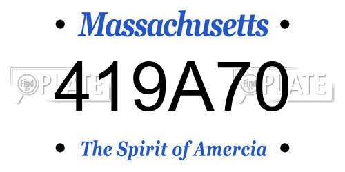 419A70 Massachusetts License Plate
