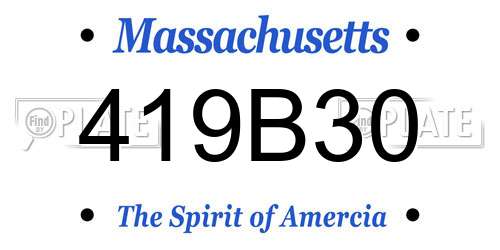 419B30 Massachusetts License Plate