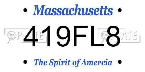 419FL8 Massachusetts License Plate