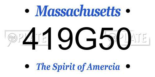 419G50 Massachusetts License Plate