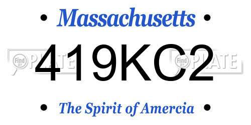 419KC2 Massachusetts License Plate