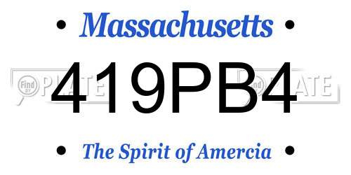 419PB4 Massachusetts License Plate