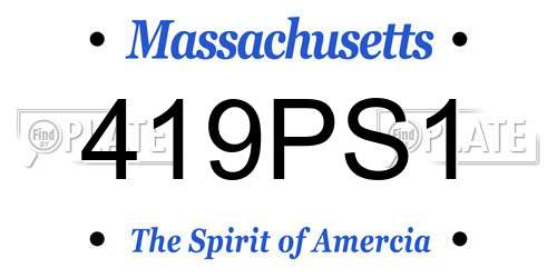419PS1 Massachusetts License Plate